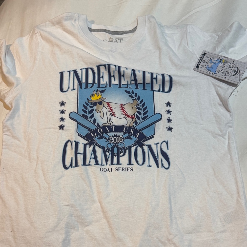 White Undefeated Champions goat Graphic T-Shirt